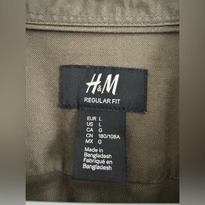 H&M Olive Green Button-Up Shirt